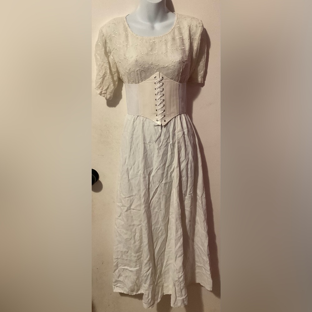 April Cornell Cream Embroidered Lacey top dress size M